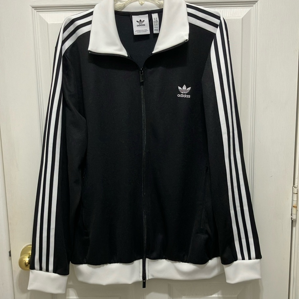 Adidas Beckenbauer Tracksuit Jacket warmup sweatsuit top zipper pockets EUC